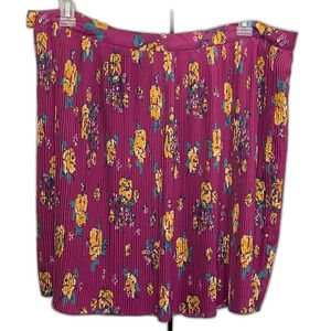 ModCloth pleated skirt fuchsia purple floral plus size 2x